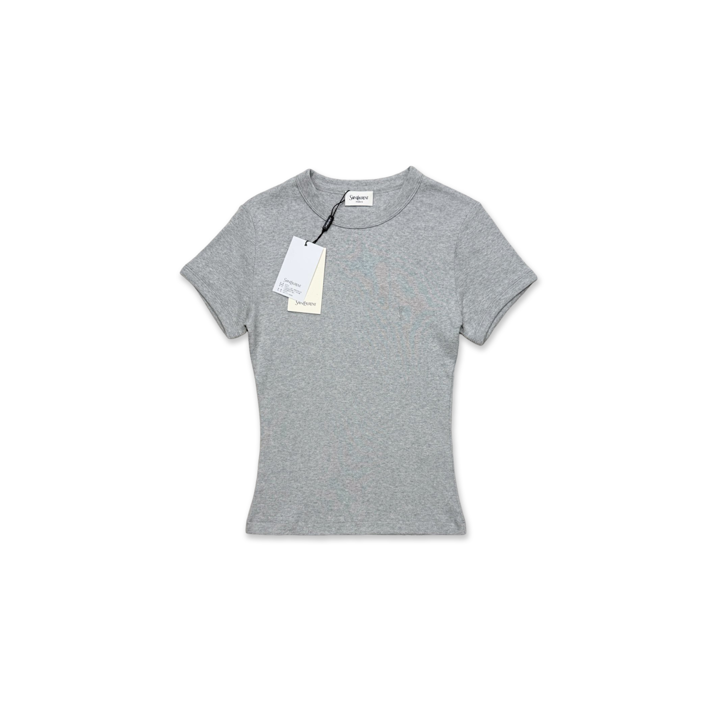 YSL GRAY SHORT-SLEEVED T-SHIRT